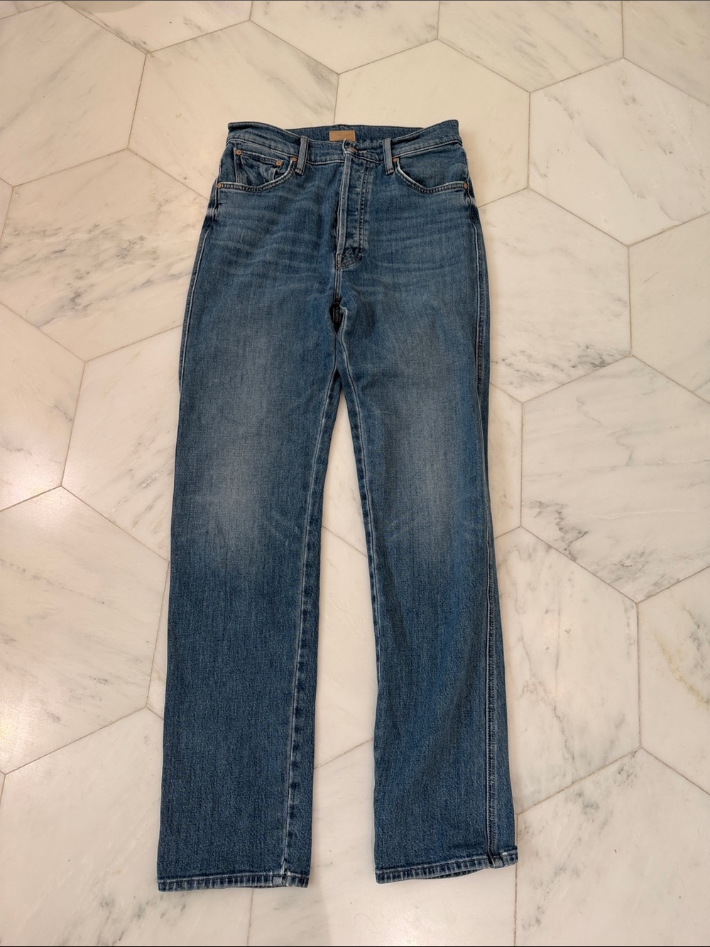 MOTHER Womens medium blue straight jeans